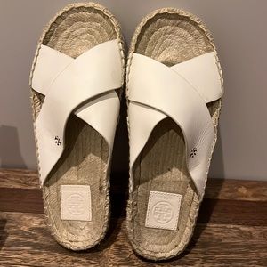 Tory Burch Bima Espadrille Slide Ivory Size 8 Women’s